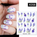 Harunouta 1 Bogen Wasserabziehbilder Transfer Schlange Obst Blume Sommer Alphabet Blätter Nail Art Maniküre Aufkleber Dekoration