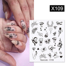 Harunouta 1 Bogen Wasserabziehbilder Transfer Schlange Obst Blume Sommer Alphabet Blätter Nail Art Maniküre Aufkleber Dekoration