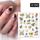 Harunouta 1 Bogen Wasserabziehbilder Transfer Schlange Obst Blume Sommer Alphabet Blätter Nail Art Maniküre Aufkleber Dekoration