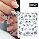 Harunouta 1 Bogen Wasserabziehbilder Transfer Schlange Obst Blume Sommer Alphabet Blätter Nail Art Maniküre Aufkleber Dekoration