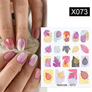 Harunouta 1 Bogen Wasserabziehbilder Transfer Schlange Obst Blume Sommer Alphabet Blätter Nail Art Maniküre Aufkleber Dekoration