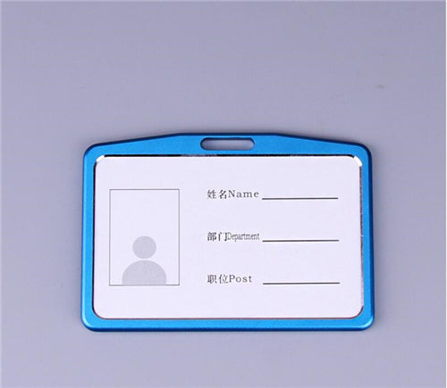 Mode Kartenabdeckung Frauen Aluminiumlegierung Arbeit Namenskartenhalter Business Arbeitskarte ID Badge Lanyard Halter Metalltaschen Fall