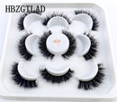 Neue 5 Paar 25 mm 3D-Nerzwimpern Bulk Faux mit benutzerdefinierter Box Wispy Natural Nerzwimpern Pack Short Wholesales Natural False Eyelashes
