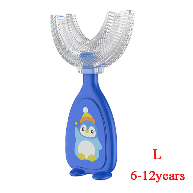 Children U-Shape Toothbrush 2-12years Kids Teeth Oral Care Cleaning Brush Soft Silicone Teeth Whitening Cleaning Tool Brush