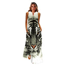 MOVOKAKA Frühlings-Sommer-Druck-langes Kleid-Frauen-Strand-Feiertags-beiläufige Mode-elegante Kleider-Partei-ärmellose V-Ausschnitt-Maxi-Kleider