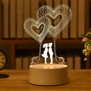 2022 Valentinstag Geschenk 3D Liebe Lampe Acryl Bär Rose LED Nachtlicht Kinder Geburtstagsgeschenk Hase Ostern Deko Hochzeit Dekoration