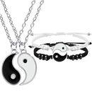 Tai Chi Yin Yang Paar Armbänder Legierung Anhänger verstellbare Flechtkette Armband Halskette passende Liebhaber Armbänder Halsketten