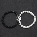 Tai Chi Yin Yang Paar Armbänder Legierung Anhänger verstellbare Flechtkette Armband Halskette passende Liebhaber Armbänder Halsketten