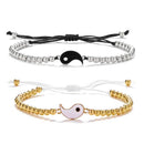 Tai Chi Yin Yang Paar Armbänder Legierung Anhänger verstellbare Flechtkette Armband Halskette passende Liebhaber Armbänder Halsketten