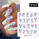 Harunouta 1 Bogen Wasserabziehbilder Transfer Schlange Obst Blume Sommer Alphabet Blätter Nail Art Maniküre Aufkleber Dekoration