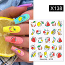 Harunouta 1 Bogen Wasserabziehbilder Transfer Schlange Obst Blume Sommer Alphabet Blätter Nail Art Maniküre Aufkleber Dekoration