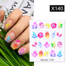 Harunouta 1 Bogen Wasserabziehbilder Transfer Schlange Obst Blume Sommer Alphabet Blätter Nail Art Maniküre Aufkleber Dekoration