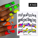 Harunouta 1 Bogen Wasserabziehbilder Transfer Schlange Obst Blume Sommer Alphabet Blätter Nail Art Maniküre Aufkleber Dekoration
