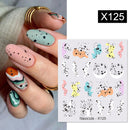 Harunouta 1 Bogen Wasserabziehbilder Transfer Schlange Obst Blume Sommer Alphabet Blätter Nail Art Maniküre Aufkleber Dekoration
