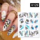 Harunouta 1 Bogen Wasserabziehbilder Transfer Schlange Obst Blume Sommer Alphabet Blätter Nail Art Maniküre Aufkleber Dekoration