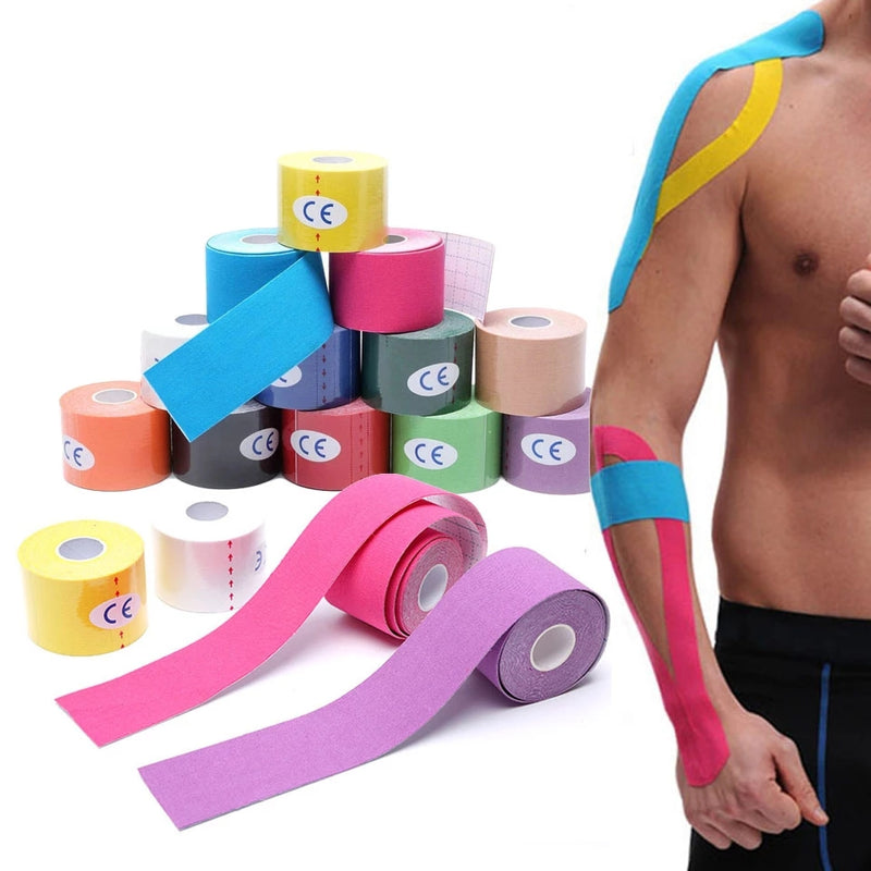 2022 nueva cinta de kinesiología cinta elástica de recuperación atlética rodillera alivio del dolor muscular rodilleras soporte para gimnasio Fitness vendaje