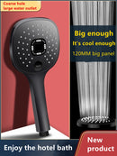 Cabezal de ducha lluvia baño 3 modos ABS redondo cromado boquilla de ahorro de agua G1/2 grifo de baño montado en la pared ducha negra ajustable