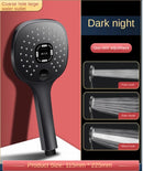 Cabezal de ducha lluvia baño 3 modos ABS redondo cromado boquilla de ahorro de agua G1/2 grifo de baño montado en la pared ducha negra ajustable