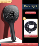 Cabezal de ducha lluvia baño 3 modos ABS redondo cromado boquilla de ahorro de agua G1/2 grifo de baño montado en la pared ducha negra ajustable