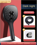 Cabezal de ducha lluvia baño 3 modos ABS redondo cromado boquilla de ahorro de agua G1/2 grifo de baño montado en la pared ducha negra ajustable