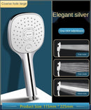 Cabezal de ducha lluvia baño 3 modos ABS redondo cromado boquilla de ahorro de agua G1/2 grifo de baño montado en la pared ducha negra ajustable