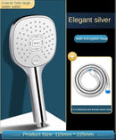 Cabezal de ducha lluvia baño 3 modos ABS redondo cromado boquilla de ahorro de agua G1/2 grifo de baño montado en la pared ducha negra ajustable