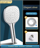 Cabezal de ducha lluvia baño 3 modos ABS redondo cromado boquilla de ahorro de agua G1/2 grifo de baño montado en la pared ducha negra ajustable