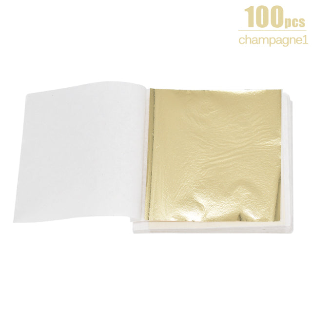 100/200 Blätter Imitation Gold Silberfolie Papier Blattvergoldung DIY Kunst Handwerk Papier Geburtstag Party Hochzeitstorte Dessert Dekorationen