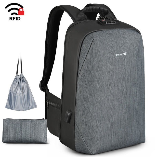 No Key Anti theft TSA Lock Fashion Men Backpacks 15.6inch USB Charging Laptop Backpack 2022 School Backpack For Men For Teenager