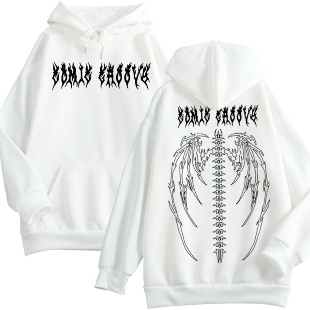 Streetwear Harajuku Hoodie Y2K Tops Mädchen Retro Gothic Übergroße Kapuze Punk Anime Druck Kleidung Hip-Hop High Street Sweatshirts