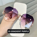 2022 Mode Tee Gradient Sonnenbrille Frauen Ozean Wasserschnitt getrimmte Linse Metall gebogene Tempel Sonnenbrille weiblich UV400