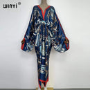 Sexy bech high-quality hand-rolled feel silk rayon fashion print 2021 WINYI Maxi women&