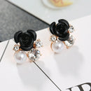 Joyería de moda 2022, pendientes étnicos de gota de rosa roja, pendientes grandes de diamantes de imitación Vintage para mujer, pendientes colgantes en espiral de oro rosa