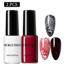 NICOLE DIARY 6ml Stamping Nagellack Schwarz Weiß Nail Art Drucklack Stempel für Nägel Hybrid Nagellack Lacke