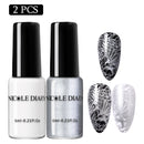 NICOLE DIARY 6ml Stamping Nagellack Schwarz Weiß Nail Art Drucklack Stempel für Nägel Hybrid Nagellack Lacke