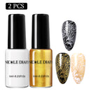 NICOLE DIARY 6ml Stamping Nagellack Schwarz Weiß Nail Art Drucklack Stempel für Nägel Hybrid Nagellack Lacke