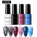 NICOLE DIARY 6ml Stamping Nagellack Schwarz Weiß Nail Art Drucklack Stempel für Nägel Hybrid Nagellack Lacke