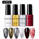 NICOLE DIARY 6ml Stamping Nagellack Schwarz Weiß Nail Art Drucklack Stempel für Nägel Hybrid Nagellack Lacke