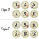 6 Stück hölzerne spanische Buchstaben Baby Milestone Cards Neugeborene Geburt monatliche Aufnahme Fotokarten Kinder Wachstumsalbum Souvenir Requisiten