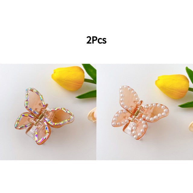 2022 Sommer Kleine Transparente Schmetterling Haarkrallen Haarnadel Nette Transparente Greift Acryl Haarspange Für Frauen Süße Accessoires