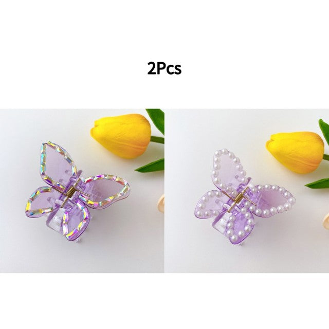 2022 Summer Small Transparent Butterfly Hair Claws Hairpin Cute Transparent Grabs Acrylic Hair Clip For Women Sweet Accessories