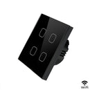 EsooLi Tuya Smart Life Glasscheibe EU/UK Standard-Touch-Schalter Zero/Single Fire Line Sprachsteuerung Licht Drahtloser Wandschalter