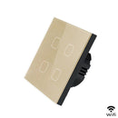 EsooLi Tuya Smart Life Glasscheibe EU/UK Standard-Touch-Schalter Zero/Single Fire Line Sprachsteuerung Licht Drahtloser Wandschalter