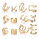 LATS Gold Blätter Ohr Manschette Schwarz Non-Piercing Ohrclip Ohrringe für Frauen Männer Gefälschte Knorpel Ohrring Manschette Trend Schmuck Großhandel