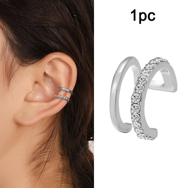 LATS Gold Leaves Ear Cuff Black Non-Piercing Ear Clip Pendientes para Mujeres Hombres Falso Cartílago Pendiente Cuff Trend Jewelry Wholesale