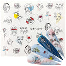 Anime Avocado Frucht Transfer Nagel Aufkleber Charms Sommer Wasser Aufkleber für Nägel Slider Charakter Bild Tattoo Aufkleber Dekoration