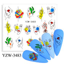 Anime Avocado Frucht Transfer Nagel Aufkleber Charms Sommer Wasser Aufkleber für Nägel Slider Charakter Bild Tattoo Aufkleber Dekoration