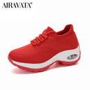 Damen Freizeitschuhe Chunky Sneakers Plateau Wanderschuhe Mode Gestrickte Casual Loafer Größe 35-42