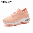 Damen Freizeitschuhe Chunky Sneakers Plateau Wanderschuhe Mode Gestrickte Casual Loafer Größe 35-42