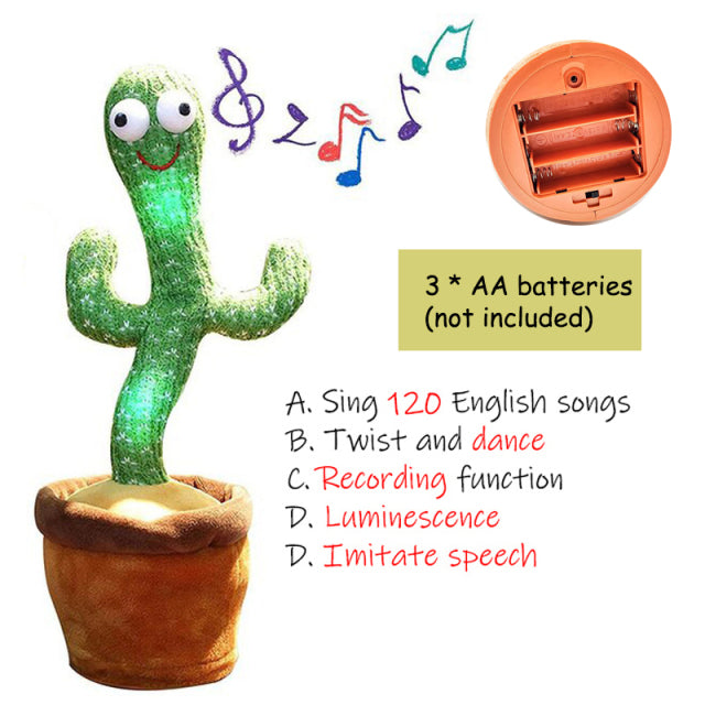 Regalo de cumpleaños, Cactus de baile, juguete de peluche de electrones, muñeco de peluche suave, Cactus para bebés que pueden cantar y bailar, voz interactiva Bled